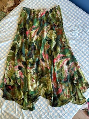 Bob Mackie Vintage midi skirt water color print